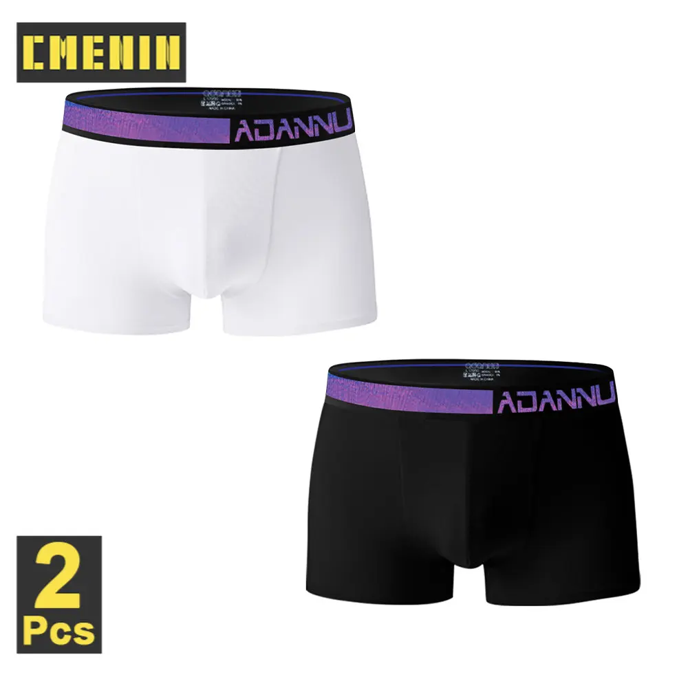 

CMENIN 2Pcs Hot Sale Cotton Gay Sexy Men Underpants Boxers Shorts Low Waist Trunks Man Underwear Boxer Men's Panties Boxeurs