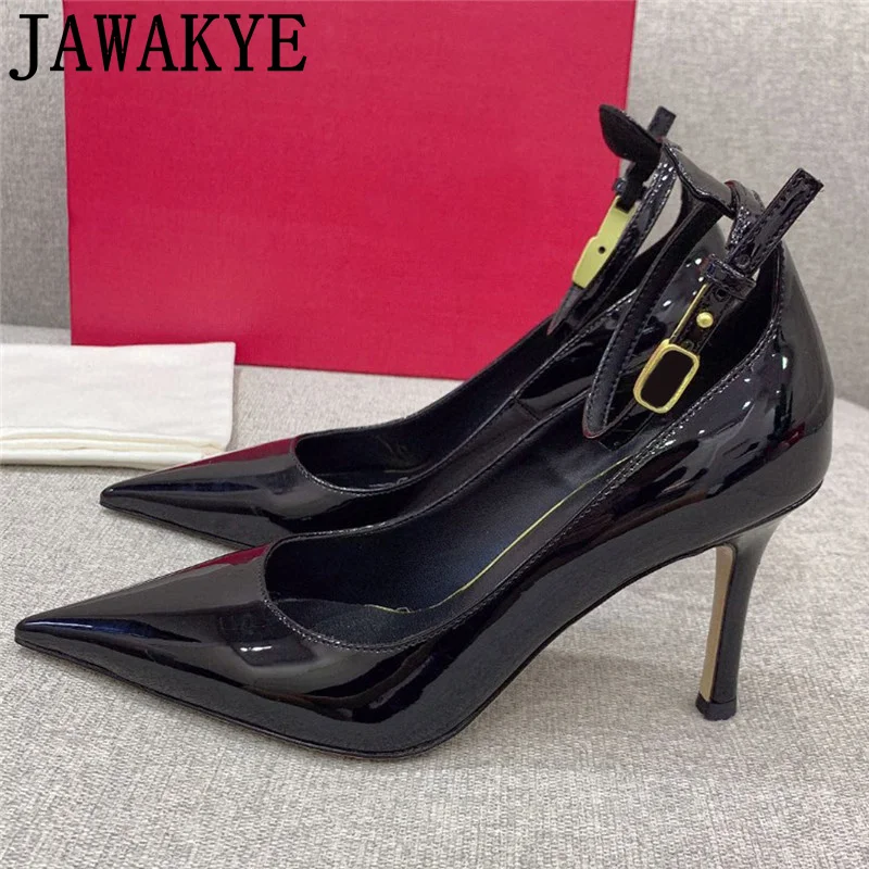 New Sexy Patent Leather Stiletto Ladies Shoes Buckle Strap Pointed Toe High Heel Shoes For Women Party Wedding Shoes Bride Pumps
New Sexy Patent Leather Stiletto Ladies Shoes Buckle Strap Pointed Toe High Heel Shoes For Women Party Wedding Shoes Bride Pumps