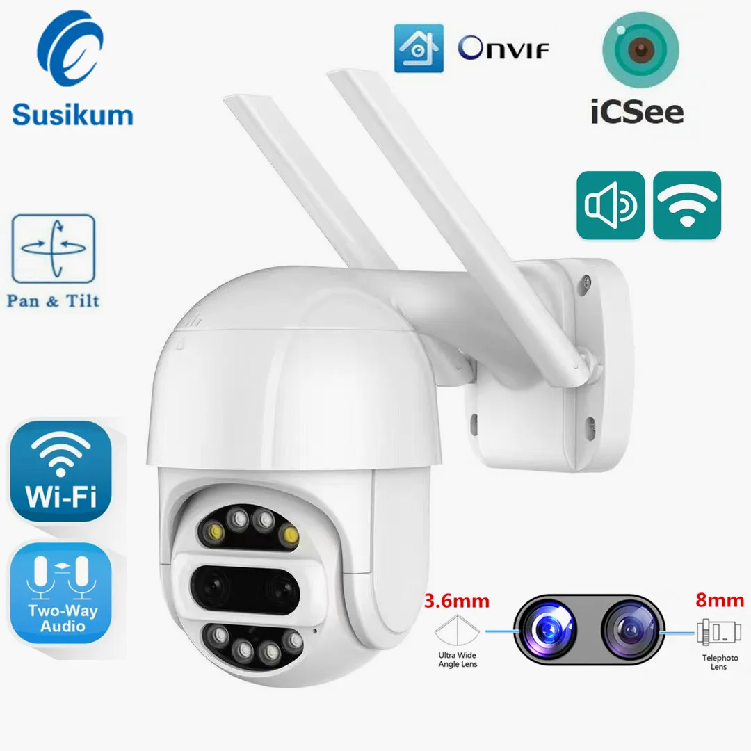 ICSee Dual Lens WiFi Outdoor Security Camera 4MP CCTV Video Surveillance AI Human Detection 2K Wireless PTZ Camera
ICSee Dual Lens WiFi Outdoor Security Camera 4MP CCTV Video Surveillance AI Human Detection 2K Wireless PTZ Camera