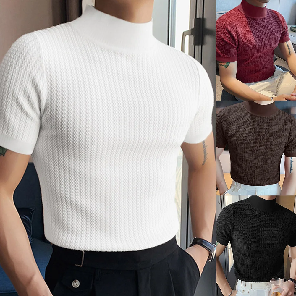 Men Mock Turtleneck Pullover T-Shirt Tops Half High Collar Shirts Summer Knitted Sweater Casual Slim Fit Tops Tee Undershirt
Men Mock Turtleneck Pullover T-Shirt Tops Half High Collar Shirts Summer Knitted Sweater Casual Slim Fit Tops Tee Undershirt
