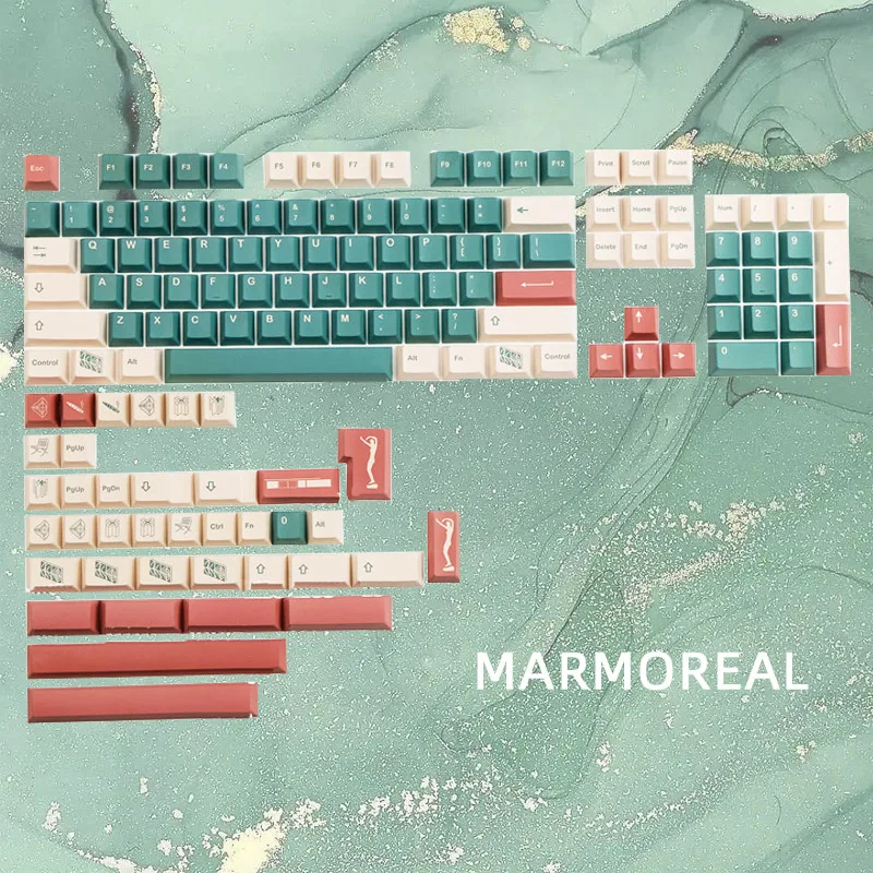 

142Keys GMK for Marmoreal Keycaps Cherry Profile PBT Dye Sublimation Mechanical Keyboard Keycap For MX Switch 61/64/68/84/87/104