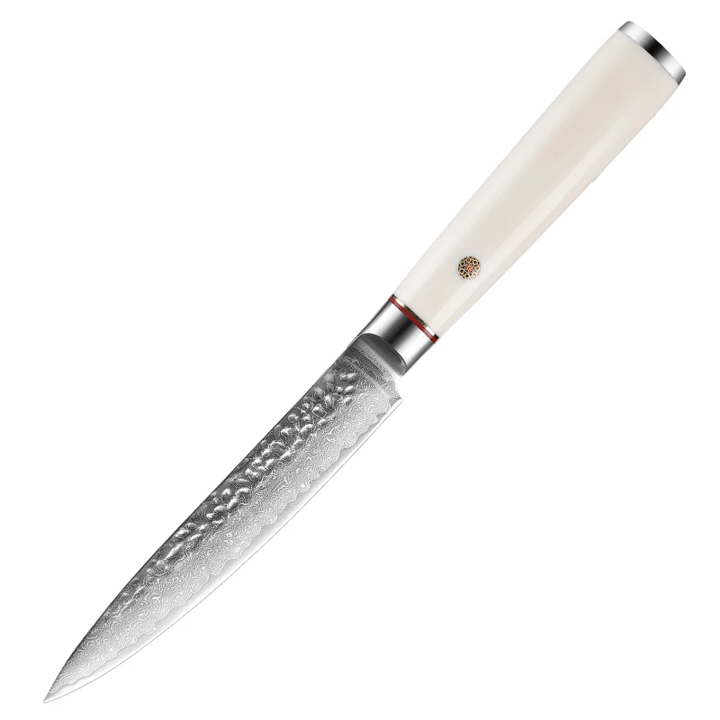 

Профессиональный 5-дюймовый универсальный нож TJ POP VG10, 67 слоев, дамасская сталь, кованое лезвие, рукоятка из АБС, острые кухонные ножи шеф-повара