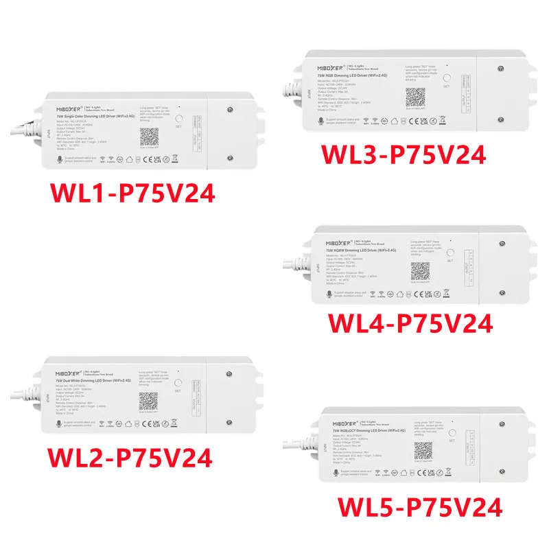 75 Вт Одноцветный двойной белый RGB RGBW RGB + CCT Диммируемый светодиодный драйвер WiFi + 2,4G DC24V освещение фонарик 100-240 В