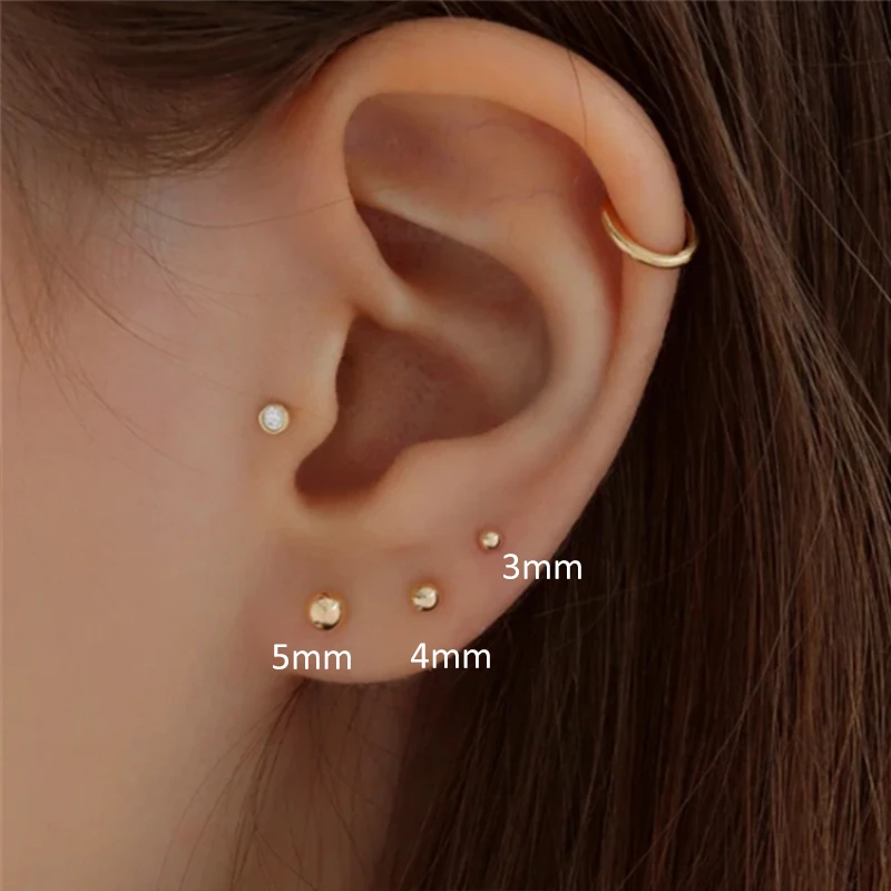 CANNER 3 4 5mm Simple 925 Steling Silver Gold Plated Cartilage Piercing Earrings for Women Cubic Zircon Labret Lip Jewelry 1pc
CANNER 3 4 5mm Simple 925 Steling Silver Gold Plated Cartilage Piercing Earrings for Women Cubic Zircon Labret Lip Jewelry 1pc