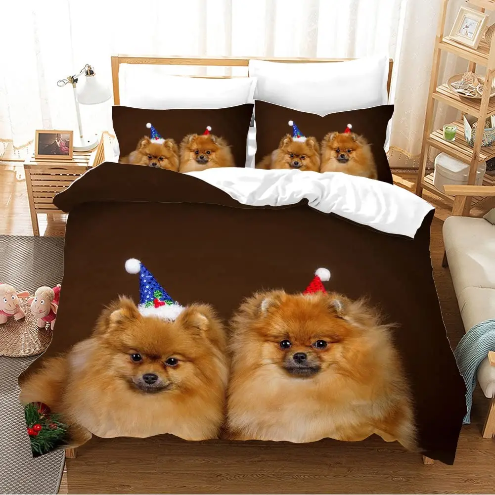 Animal Dogs Bedding Set Pomeranian Duvet Cover Set 3D Cute Pet Bedclothes For Teens Double Queen King Size Polyester Quilt Cover
Animal Dogs Bedding Set Pomeranian Duvet Cover Set 3D Cute Pet Bedclothes For Teens Double Queen King Size Polyester Quilt Cover