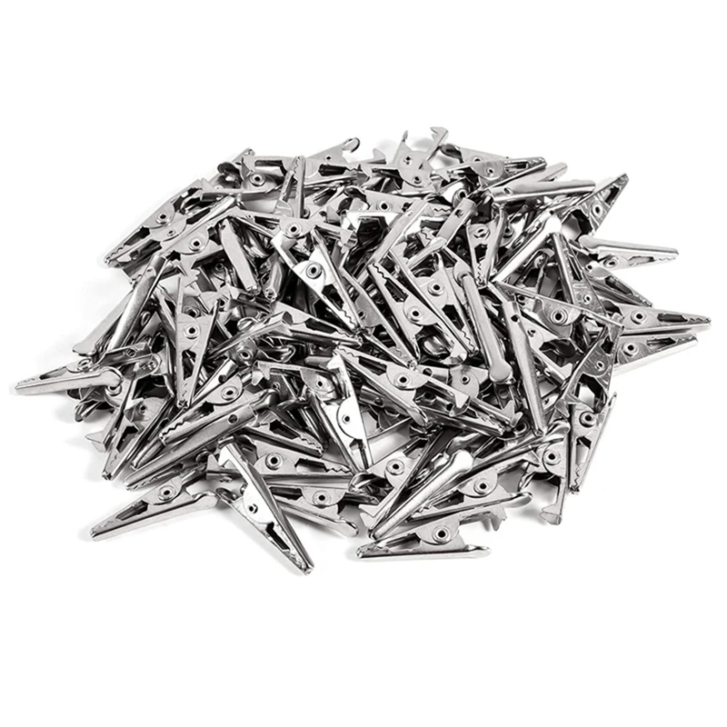 600PCS 1.06IN / 27Mm Mini Metal Alligator Clips, Crocodile Clamps Silver Tone Nickel Plated Test Line Spring Clamps. 
600PCS 1.06IN / 27Mm Mini Metal Alligator Clips, Crocodile Clamps Silver Tone Nickel Plated Test Line Spring Clamps.