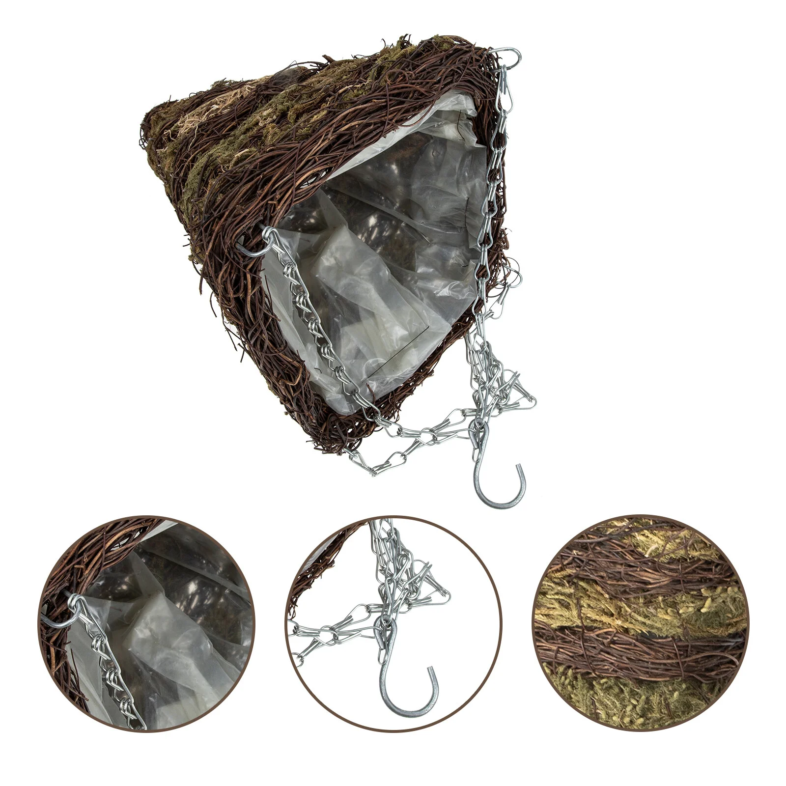 Weaving Hanging Flower Baskets Pot Dried Woven Balcony Natural Container Plants Decor Pendant Metal Railing Planter 
Weaving Hanging Flower Baskets Pot Dried Woven Balcony Natural Container Plants Decor Pendant Metal Railing Planter