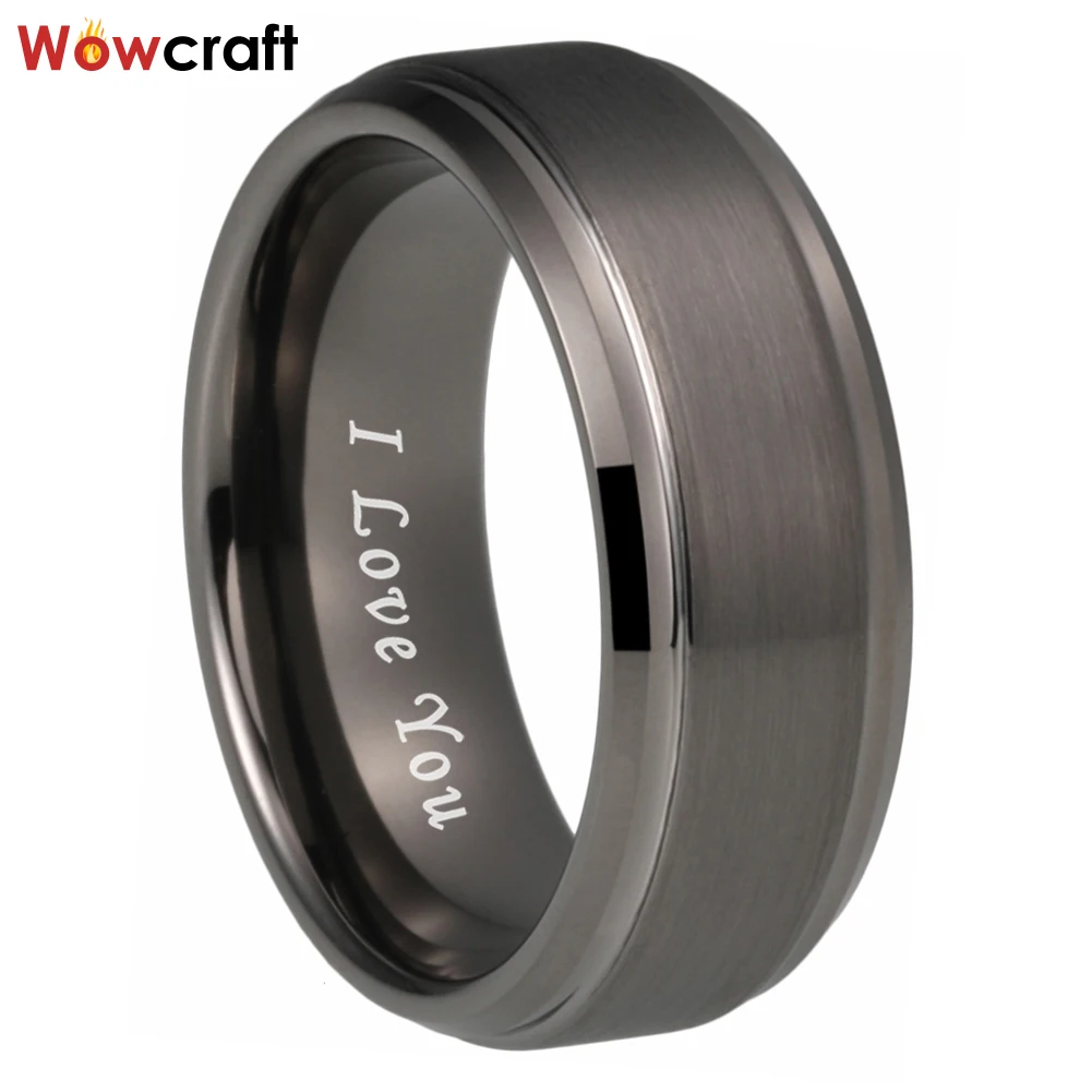 Mens Womens Trendy Tungsten Wedding Ring Gunmetal Fashion Jewelry Engagement Band I Love You Engraved Brushed Finish Comfort Fit
Mens Womens Trendy Tungsten Wedding Ring Gunmetal Fashion Jewelry Engagement Band I Love You Engraved Brushed Finish Comfort Fit