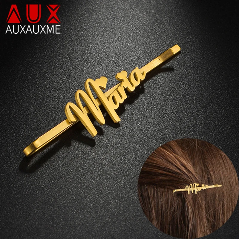 Auxauxme Personalized Name Barrettes for Women Stainless Steel Custom Nameplate Hair Clip Accessories Jewelry Anniversary Gifts
Auxauxme Personalized Name Barrettes for Women Stainless Steel Custom Nameplate Hair Clip Accessories Jewelry Anniversary Gifts