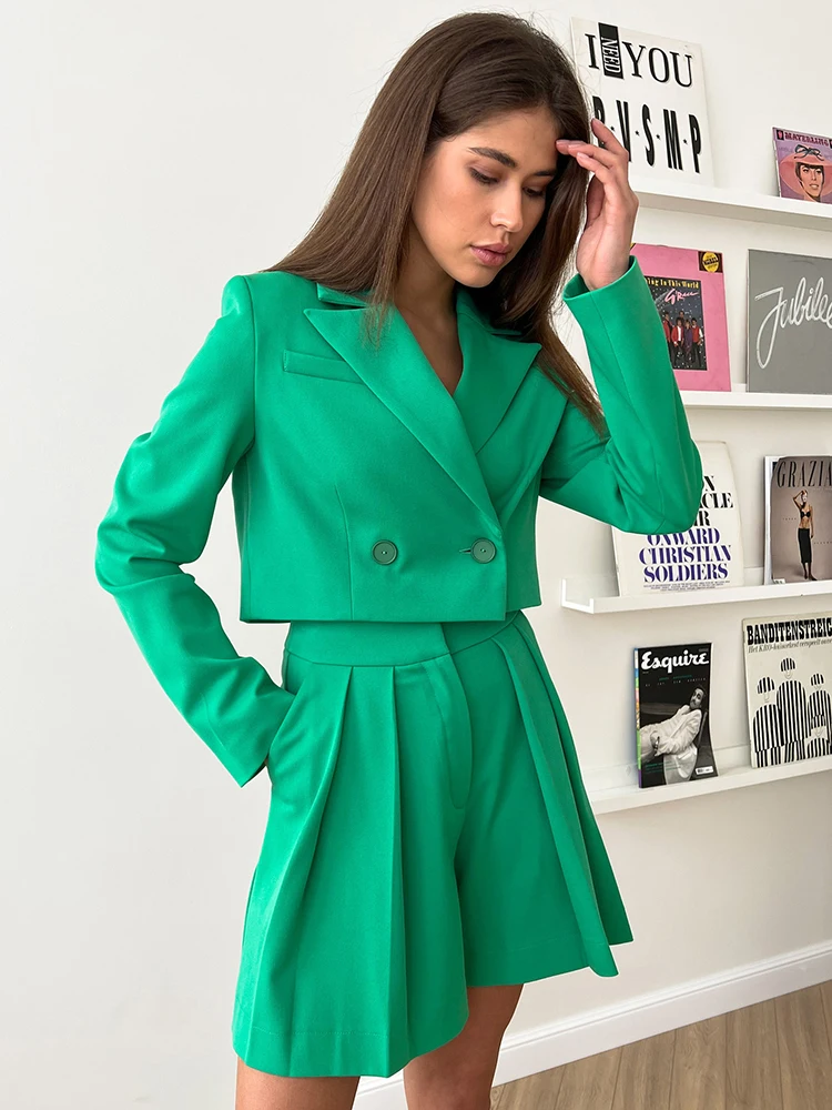 Taruxy Office Suit For Women Blazer Set Summer Cropped Blazer Coats And Pleated Wide Legs Short Pants 2 Piece Sets Outfits 2022
Taruxy Office Suit For Women Blazer Set Summer Cropped Blazer Coats And Pleated Wide Legs Short Pants 2 Piece Sets Outfits 2022