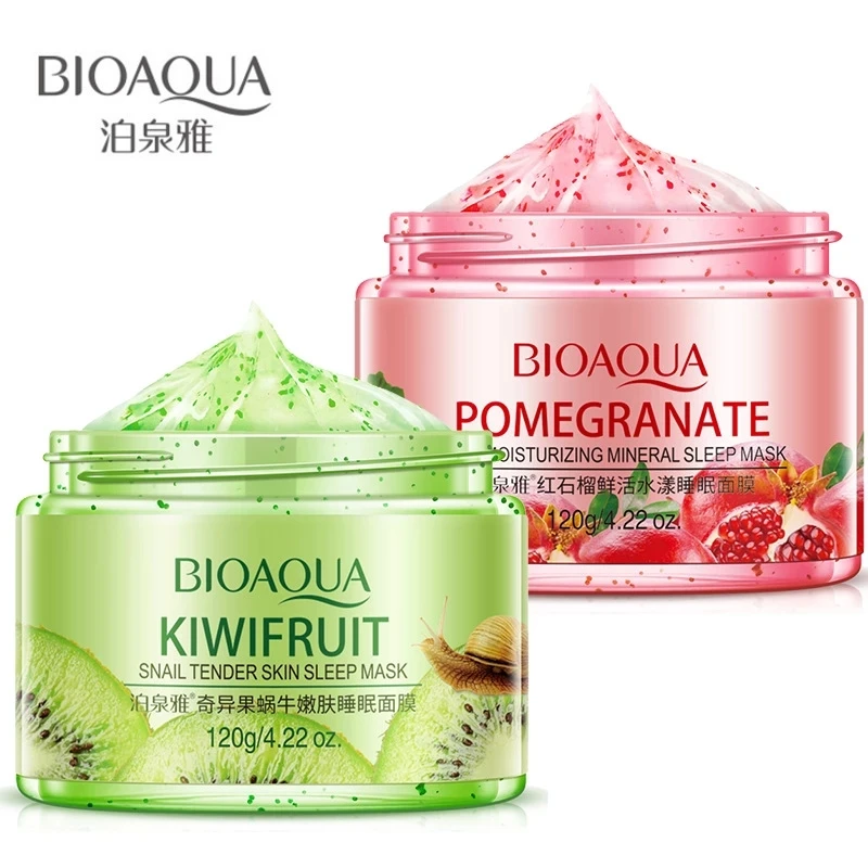 Bioaqua Sleeping Mask No-Wash Pomegranate Kiwif Fruit Face Masks Skin Care For Moisturizing Soothing Repair Night Cream 120g
Bioaqua Sleeping Mask No-Wash Pomegranate Kiwif Fruit Face Masks Skin Care For Moisturizing Soothing Repair Night Cream 120g