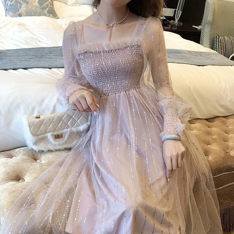 New Women Fairy Dress Elegant Sequins Long Sleeve Maxi Dresses Lady Fashion Autumn Spring Wedding Party Vintage Solid Clothing
New Women Fairy Dress Elegant Sequins Long Sleeve Maxi Dresses Lady Fashion Autumn Spring Wedding Party Vintage Solid Clothing