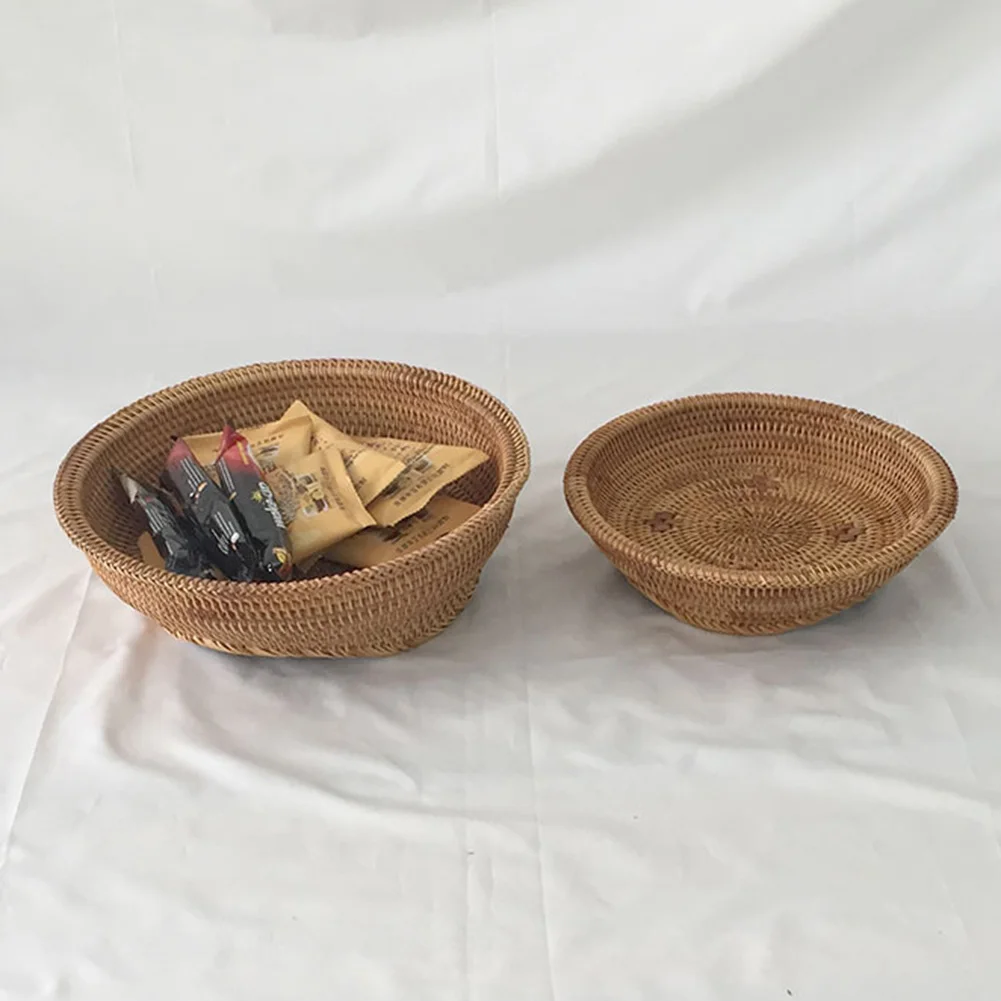 1pc Wicker Fruit Tray Round Rattan Storage Basket Tray Hand Woven Fruit Cake Food Plate Serving For Home Kitchen
1pc Wicker Fruit Tray Round Rattan Storage Basket Tray Hand Woven Fruit Cake Food Plate Serving For Home Kitchen