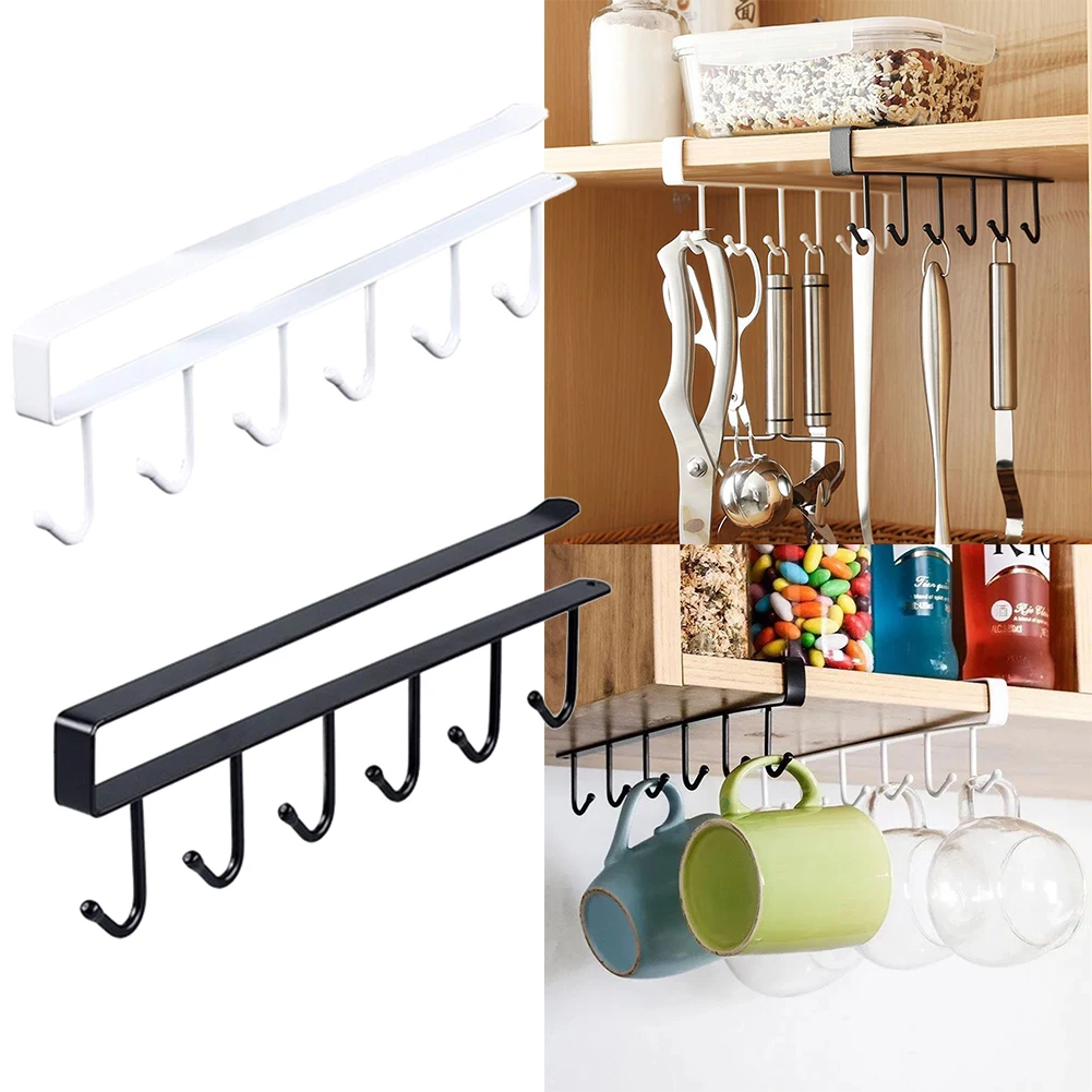 Storage Shelf Metal 6 Hooks Wardrobe Cabinet Iron Under Shelves Mug Cup Hanger Bathroom Kitchen Organizer Hanging Rack Holder
Storage Shelf Metal 6 Hooks Wardrobe Cabinet Iron Under Shelves Mug Cup Hanger Bathroom Kitchen Organizer Hanging Rack Holder