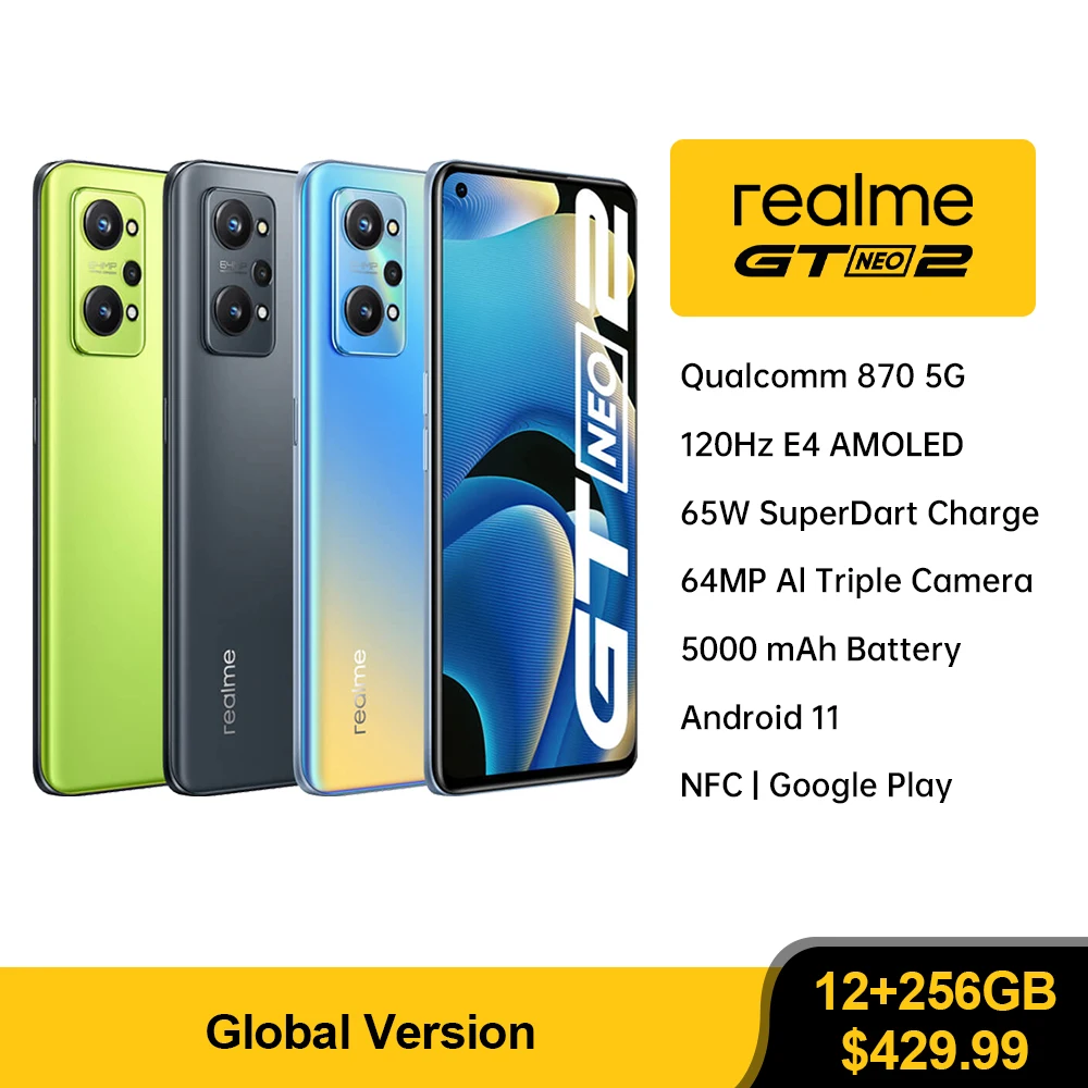 Смартфон глобальная версия realme GT Neo 2, 128/12 Гб, 256/870 ГБ, Восьмиядерный процессор Snapdragon 6,62, экран дюйма, мощность зарядки 65 Вт, NFC
Смартфон глобальная версия realme GT Neo 2, 128/12 Гб, 256/870 ГБ, Восьмиядерный процессор Snapdragon 6,62, экран дюйма, мощность зарядки 65 Вт, NFC
