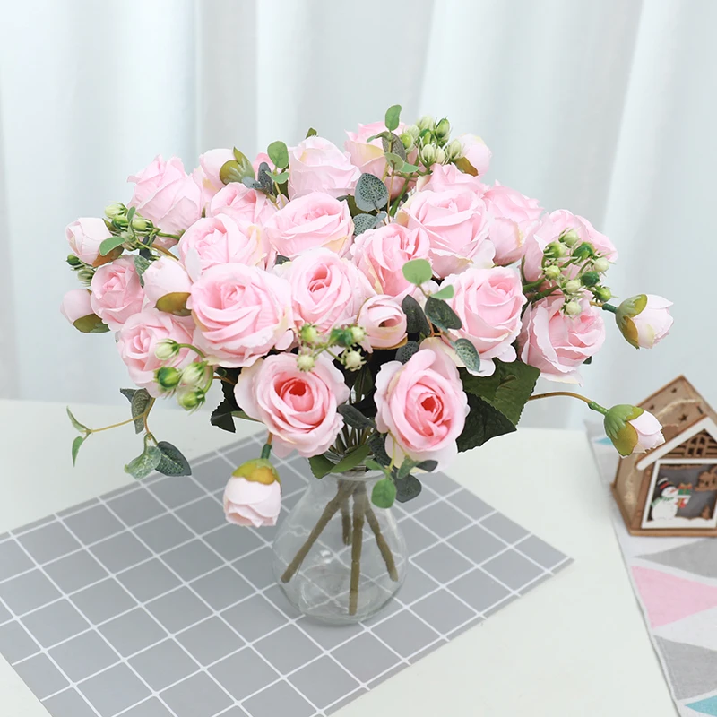 Silk Rose Artificial Flower Decoration Bouquet Wedding Party Fake Flower Bride Holding Flower Home Garden Tabletop Layout
Silk Rose Artificial Flower Decoration Bouquet Wedding Party Fake Flower Bride Holding Flower Home Garden Tabletop Layout