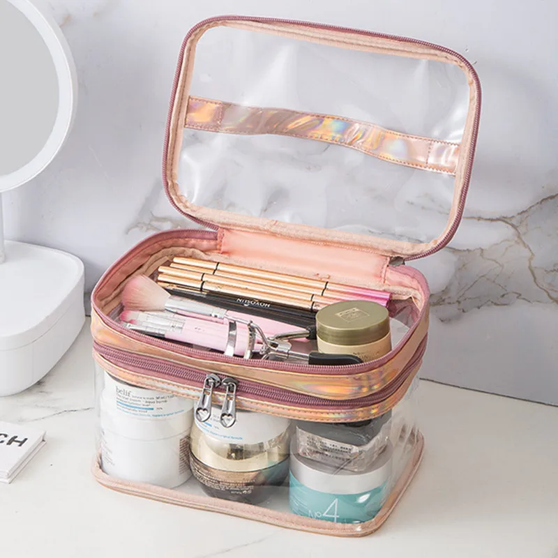 New Arrival Transparent High Capacity Cosmetic Bag Women Waterproof Double Layer Travel Organizer Makeup Bag Toiletry Pouch Case
New Arrival Transparent High Capacity Cosmetic Bag Women Waterproof Double Layer Travel Organizer Makeup Bag Toiletry Pouch Case