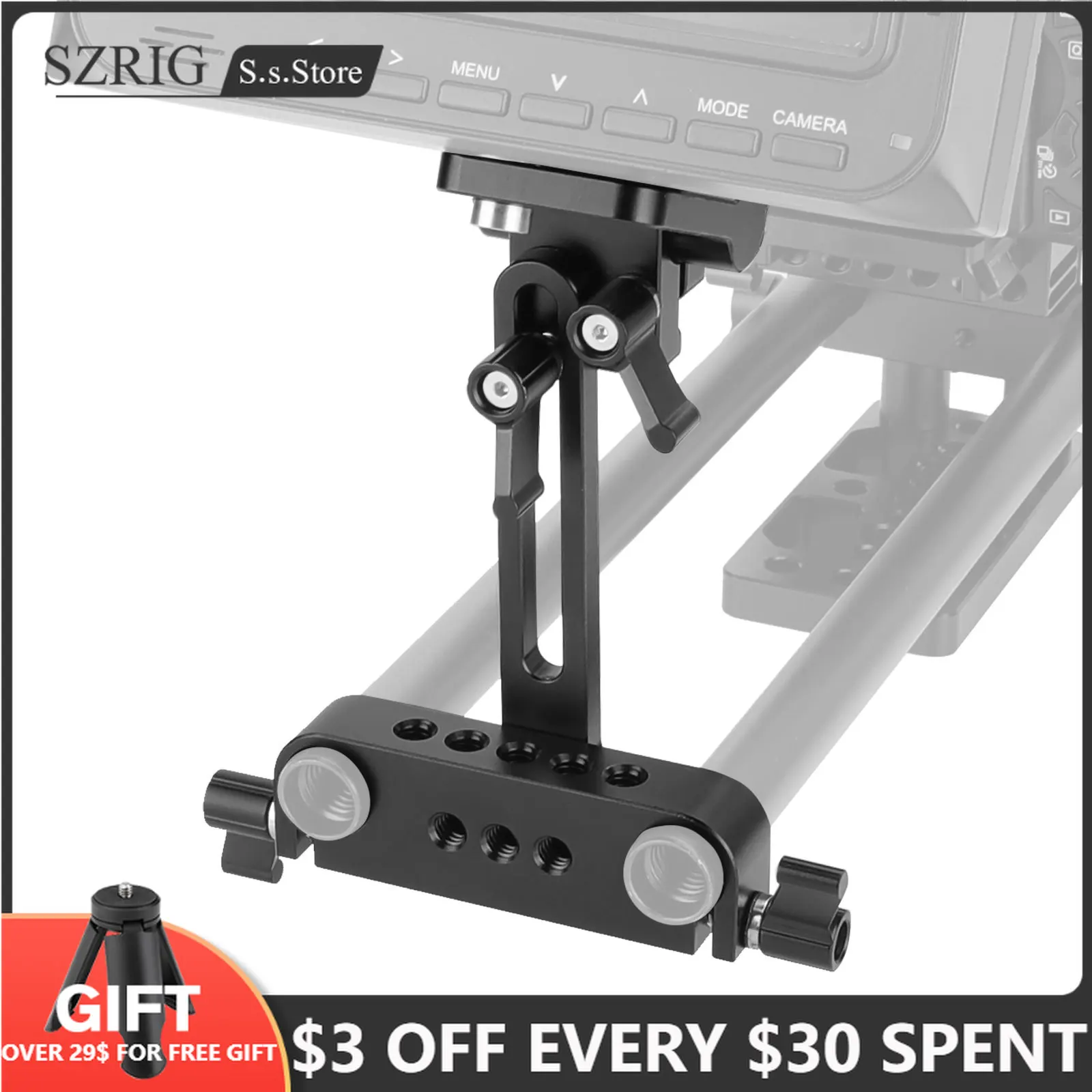 SZRIG Dual 15mm Rod Clamp With Monitor Mount For 15mm Rods Support System Monitor Led Light Adapter Photo Studio Accessory
SZRIG Dual 15mm Rod Clamp With Monitor Mount For 15mm Rods Support System Monitor Led Light Adapter Photo Studio Accessory