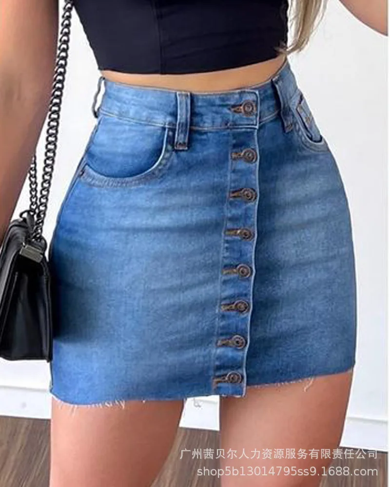 Women Spring Summer Jeans Fly Bleached Pockets Fashion Casual Denim Short Hip Skirt Mini Sexy Button 2022 Women's Denim Skirts
Women Spring Summer Jeans Fly Bleached Pockets Fashion Casual Denim Short Hip Skirt Mini Sexy Button 2022 Women's Denim Skirts