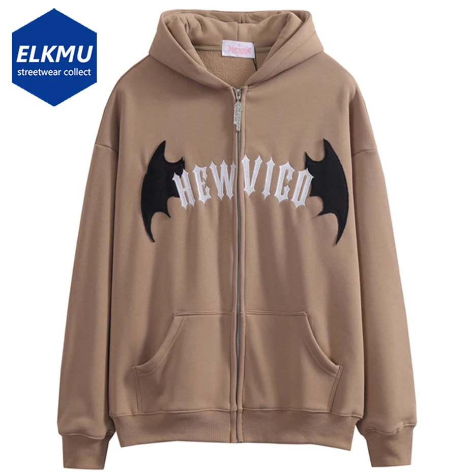 Men's Harajuku Streetwear Sweatshirts Devil Horn Wing Embroidery Oversized Hip Hop Hoodies Fleece Zip-up Hooded Hoodies Male
Men's Harajuku Streetwear Sweatshirts Devil Horn Wing Embroidery Oversized Hip Hop Hoodies Fleece Zip-up Hooded Hoodies Male