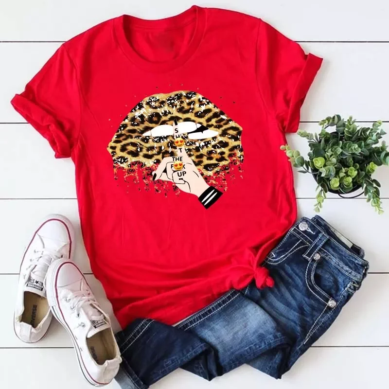 2022NEW New T Shirt Women Fashion Leopard Lips Print Red T-shirt Tops Tee Female Cute Graphic Short Sleeve Tee Shirts Ladies Top
2022NEW New T Shirt Women Fashion Leopard Lips Print Red T-shirt Tops Tee Female Cute Graphic Short Sleeve Tee Shirts Ladies Top