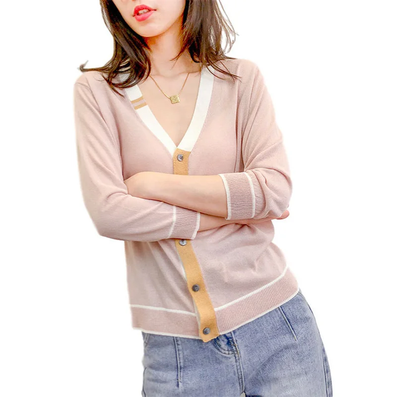 2022 Thin Ice-Silk Knit Cardigan Jacket Women's Summer Sweet Sunscreen Sweaters V-Neck Small Shawl Casual Outerwear Tops JH509
2022 Thin Ice-Silk Knit Cardigan Jacket Women's Summer Sweet Sunscreen Sweaters V-Neck Small Shawl Casual Outerwear Tops JH509