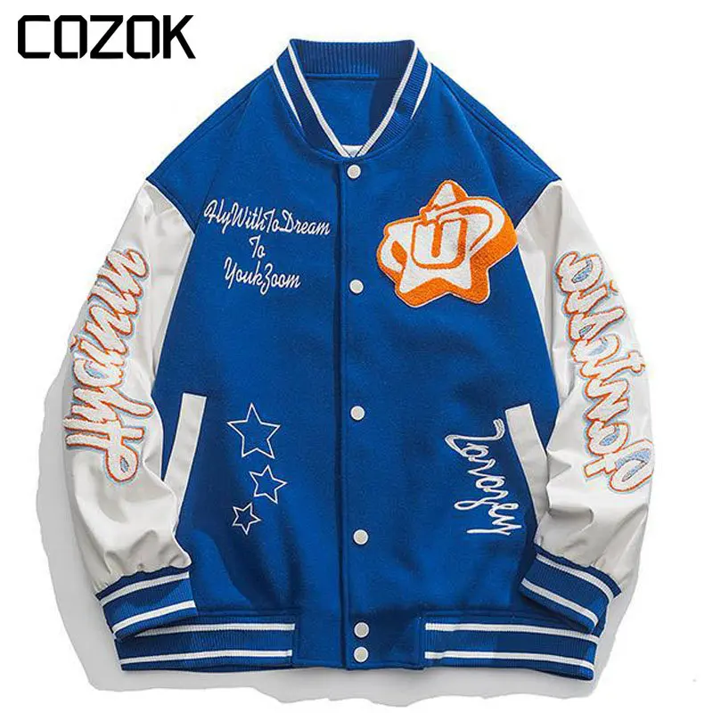 Spring Letter Embroidery Baseball Men Jacket Women Vintage Letterman Varsity Jacket Korean Baggy Bomber American Street Coat
Spring Letter Embroidery Baseball Men Jacket Women Vintage Letterman Varsity Jacket Korean Baggy Bomber American Street Coat