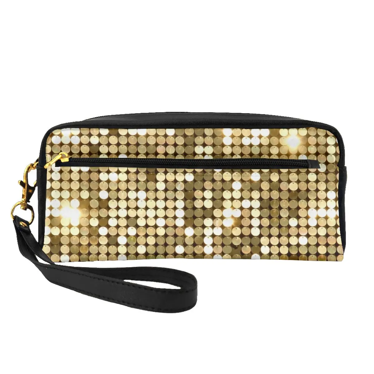 Golden Disco Ball Leather Storage Organizers Metallic Glitter Sparkles Women Makeup Bag For Makeups Pack Cosmetic Bags
Golden Disco Ball Leather Storage Organizers Metallic Glitter Sparkles Women Makeup Bag For Makeups Pack Cosmetic Bags