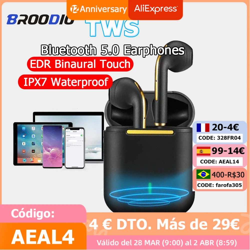 TWS Bluetooth 5 Headphones EDR Binaural Touch IPX7 Waterproof In Ear Sport Earphone For IOS Android Stereo True Wireless Headset
TWS Bluetooth 5 Headphones EDR Binaural Touch IPX7 Waterproof In Ear Sport Earphone For IOS Android Stereo True Wireless Headset