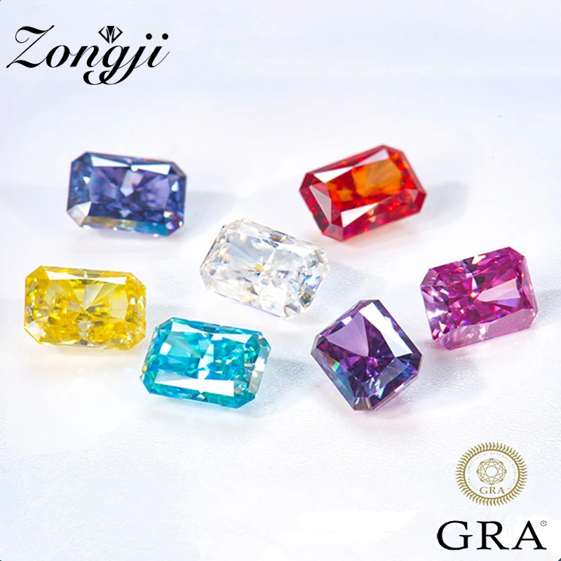 

ZONGJI Moissanite Loose Stone Shaped Gemstone Color Radiant 1ct~3ct Factory Stock Wholesale with GRA Certificate Fine Jewelry