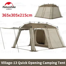 Naturehike Village 13 Automatic Tent A Frame Cabin Tent for 4 People Camping One Touch Quick Opening Easy Setup With Snow Skirt