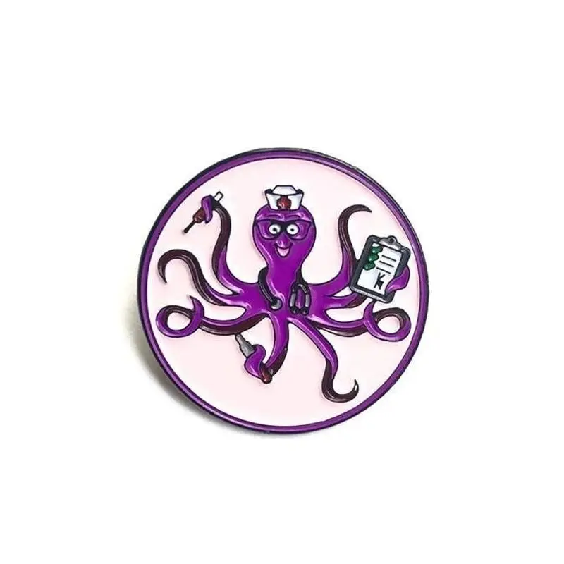 Doctor Purple Octopus Round Pin Medical Enamel Brooch Funny Cute Animal Nurse Lapel Badge for Medical Student Teacher Gift
Doctor Purple Octopus Round Pin Medical Enamel Brooch Funny Cute Animal Nurse Lapel Badge for Medical Student Teacher Gift