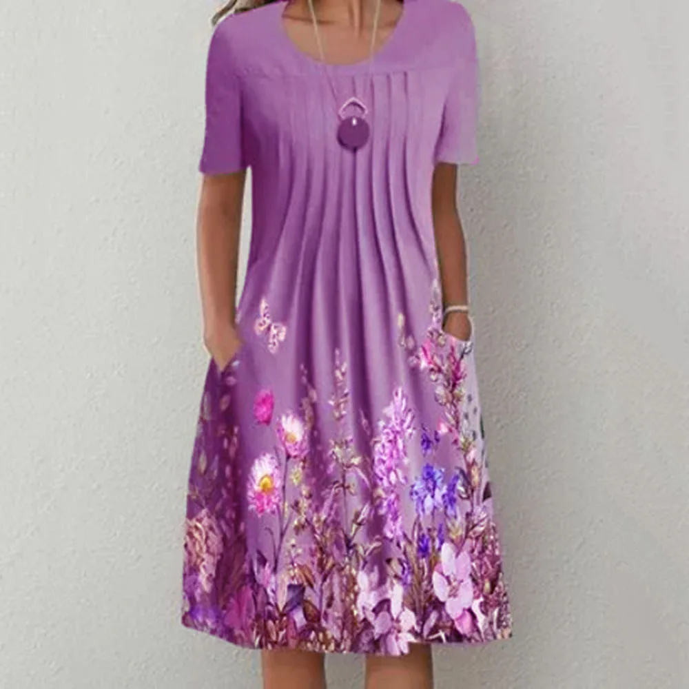 Summer Short Sleeve Floral Printing Vintage Dresses For Women 2022 Female Clothing Loose Beach Elegant Large Swing Midi Dress
Summer Short Sleeve Floral Printing Vintage Dresses For Women 2022 Female Clothing Loose Beach Elegant Large Swing Midi Dress