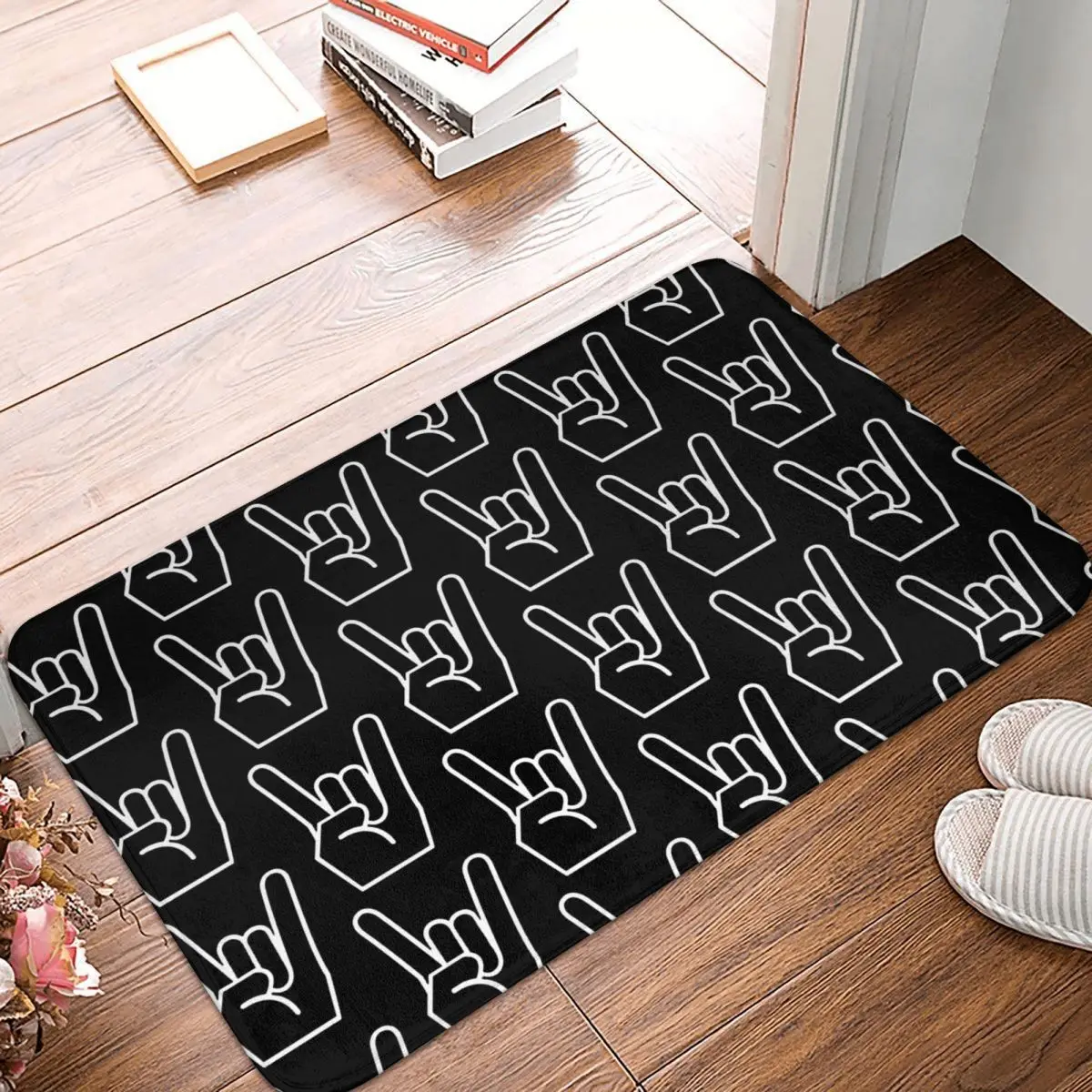 Rock Hip Hop Bathroom Non-Slip Carpet Sign Of The Horns Rock Flannel Mat Welcome Doormat Floor Decor Rug
Rock Hip Hop Bathroom Non-Slip Carpet Sign Of The Horns Rock Flannel Mat Welcome Doormat Floor Decor Rug