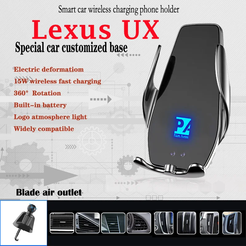 

Для Lexus UX Автомобильный держатель для мобильного телефона Беспроводное зарядное устройство 15 Вт крепление навигации подходит для UX260h F Sport 2019 2020 2023