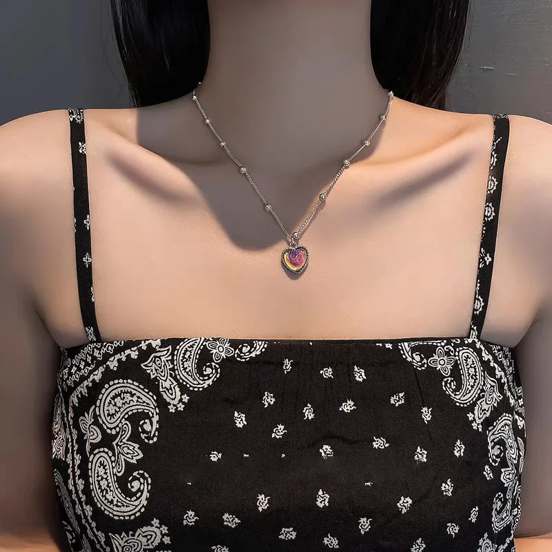Temperature Color Changing Love Necklace Bracelet INS Fashion Simple Accessories Temperament Versatile Collar Chain
Temperature Color Changing Love Necklace Bracelet INS Fashion Simple Accessories Temperament Versatile Collar Chain