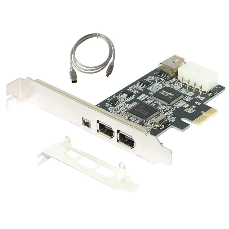 

PCIe 4Port 1394A Firewire Expansion Card PCI-Express to IEEE 1394 Adapter Controller Card 1x 6Pin 1 x 4Pin for PC