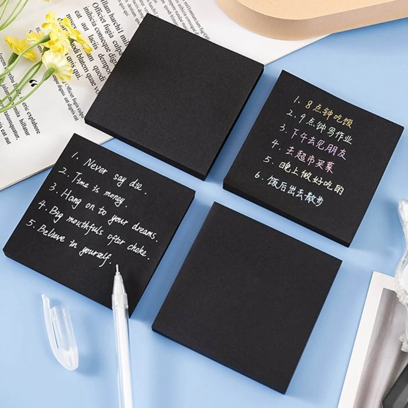 10 Pack Simple Square Sticky Notes, Black Self-Stick Memo Note Set Writing Pads Page Marker Notepad for Office, School H8WD
10 Pack Simple Square Sticky Notes, Black Self-Stick Memo Note Set Writing Pads Page Marker Notepad for Office, School H8WD