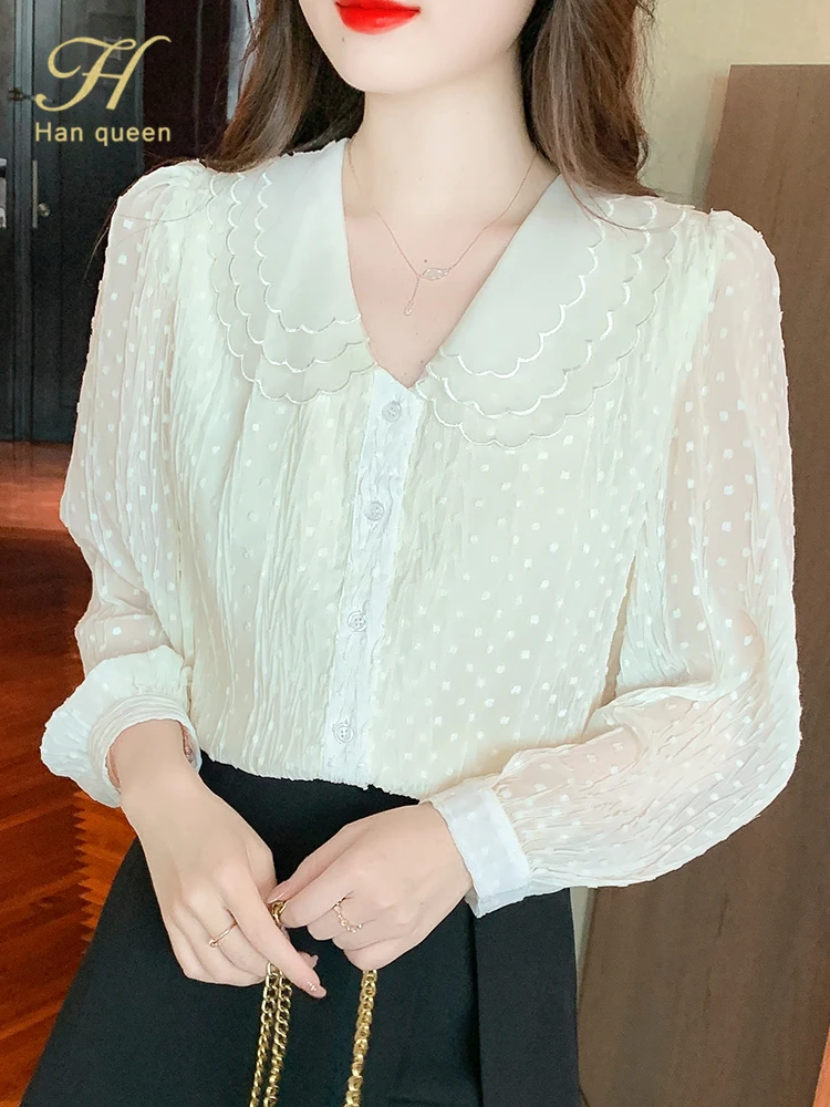 Элегантные Осенние шикарные блузки H Han Queen, женские блузки, винтажные рабочие повседневные топы, шифоновая блузка, корейские свободные руба...
Элегантные Осенние шикарные блузки H Han Queen, женские блузки, винтажные рабочие повседневные топы, шифоновая блузка, корейские свободные руба...