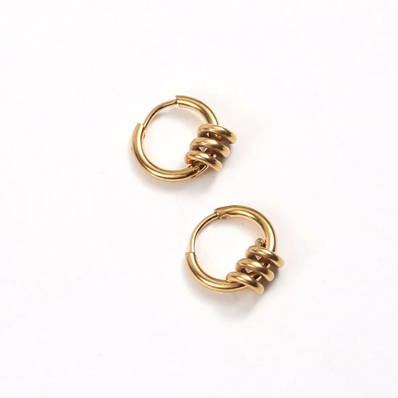 Spiral huggie hoop earrings for women wire winding hoop earrings stainless steel designer jewelry minimalist jewelry summer
Spiral huggie hoop earrings for women wire winding hoop earrings stainless steel designer jewelry minimalist jewelry summer