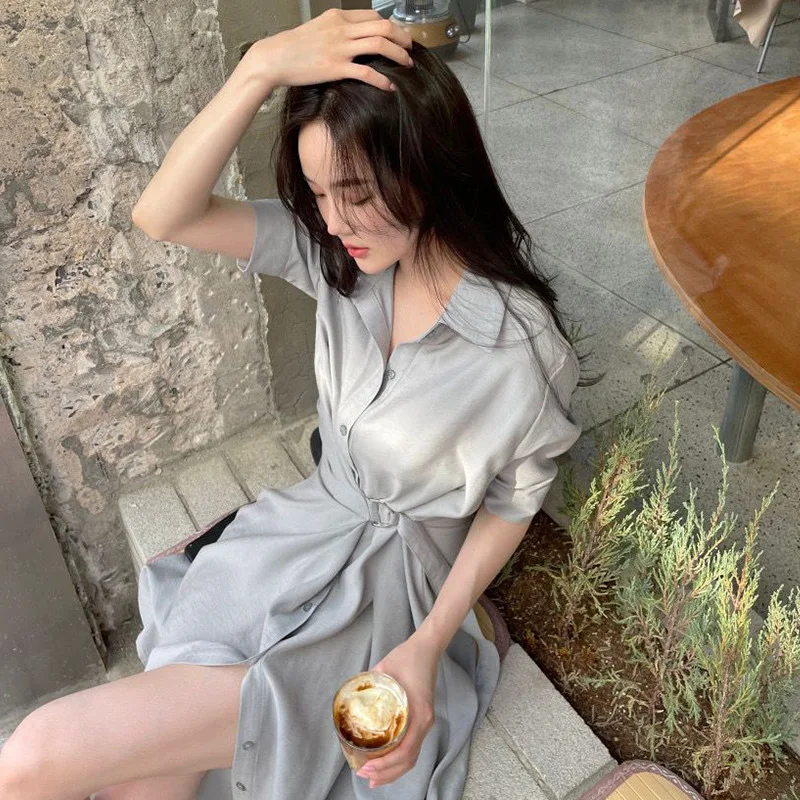 FURSARCAR Short Sleeve Shirt Style Commute Dress Women Autumn Solid Loose Thin Dresses Female Robe Grace Clothing Women
FURSARCAR Short Sleeve Shirt Style Commute Dress Women Autumn Solid Loose Thin Dresses Female Robe Grace Clothing Women