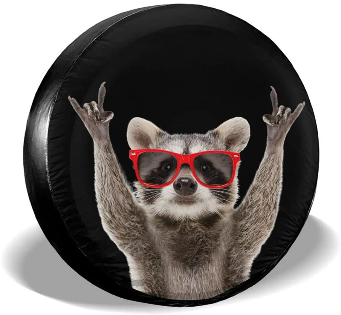 Funny Raccoon Red Sunglasses Spare Tire Cover Compass Wheel Protectors Weatherproof for Camper Trailer RV SUV Sunscreen Dustproo
Funny Raccoon Red Sunglasses Spare Tire Cover Compass Wheel Protectors Weatherproof for Camper Trailer RV SUV Sunscreen Dustproo
