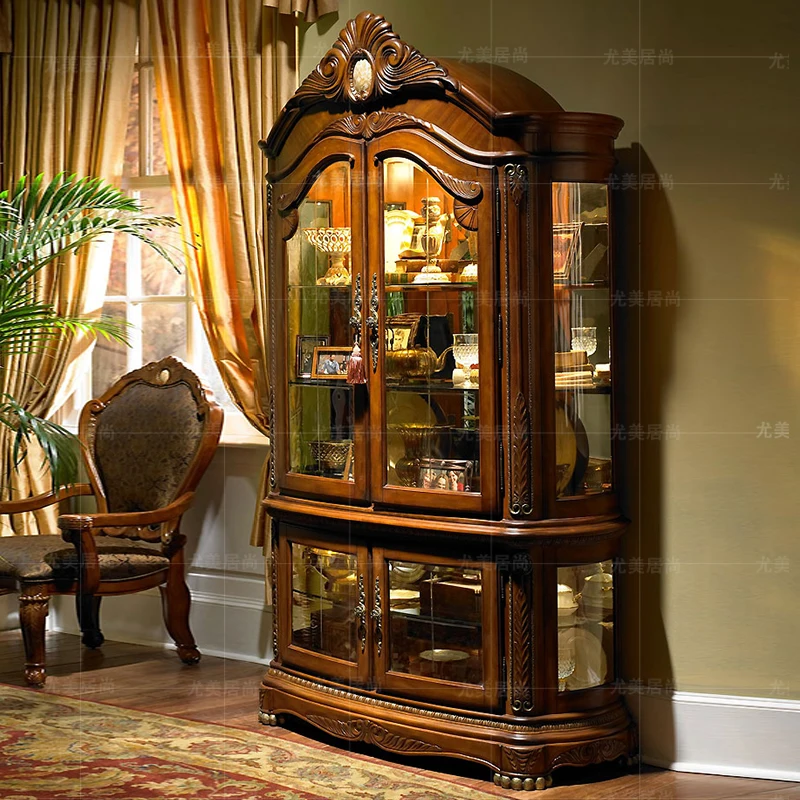 American-style double-door wine cabinet solid wood living room wall semicircle wine cabinet European-style villa high-grade wine
American-style double-door wine cabinet solid wood living room wall semicircle wine cabinet European-style villa high-grade wine