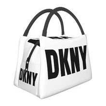 Custom Black DKNY Lunch Bag Men Women Cooler Thermal Insulated Lunch Boxes for Work Pinic or Travel