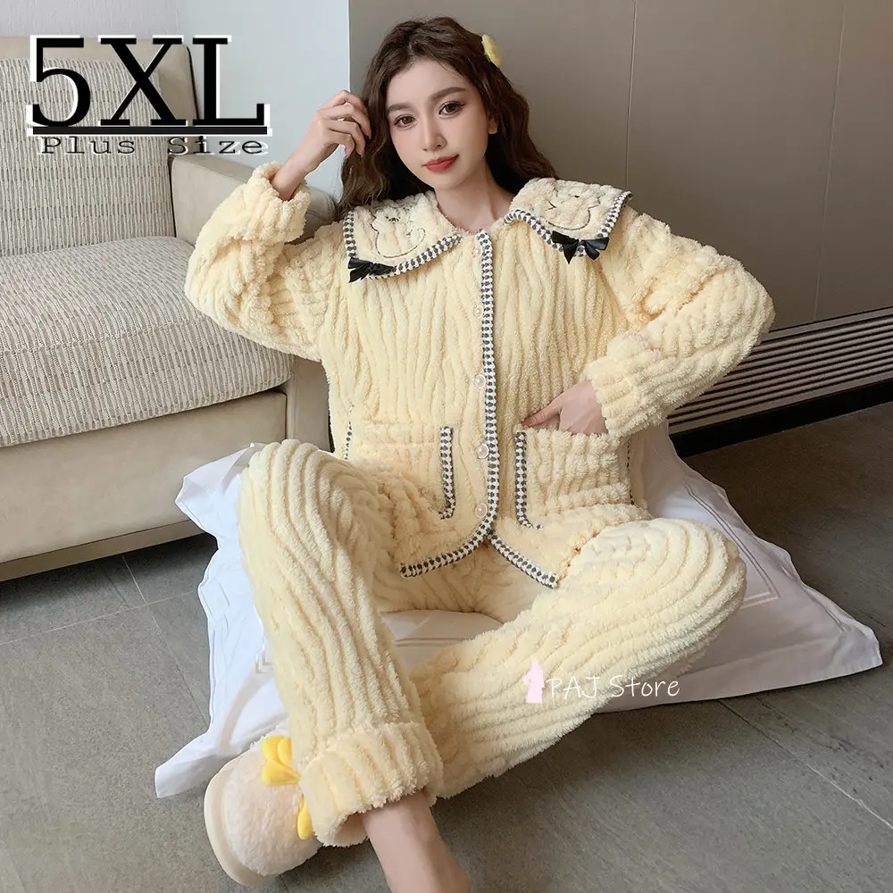 Милая Ночная рубашка, элегантный комплект из двух предметов для женщин, пушистая Пижама, зимние пальто для дома, теплый флисовый свитер для кукольного воротника, размеры до 5XL, 2022
Милая Ночная рубашка, элегантный комплект из двух предметов для женщин, пушистая Пижама, зимние пальто для дома, теплый флисовый свитер для кукольного воротника, размеры до 5XL, 2022
