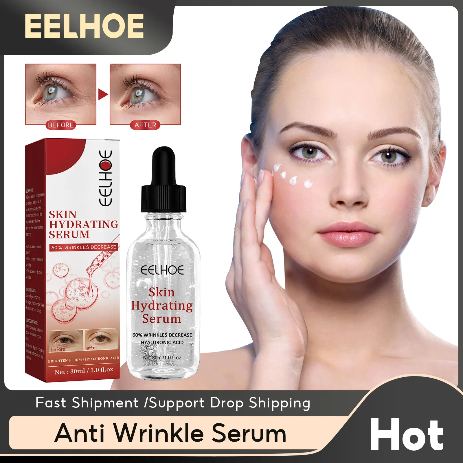 Anti Wrinkle Essence Restore Skin Aging Sagging Lifting Brightening Face Fade Fine Lines Moisturizing Hydrate Tender Skin Serum
Anti Wrinkle Essence Restore Skin Aging Sagging Lifting Brightening Face Fade Fine Lines Moisturizing Hydrate Tender Skin Serum