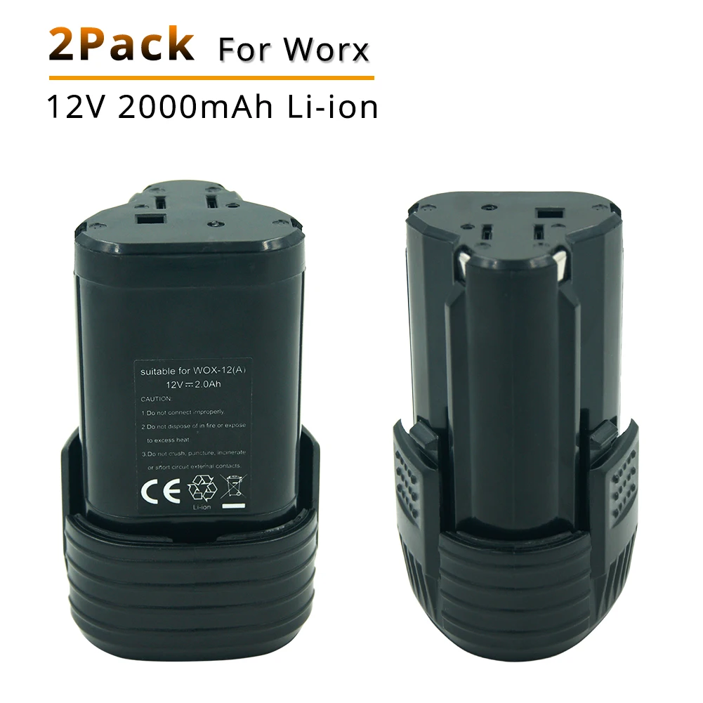 2PCS 12V 2000mAh Lithium Replacement Rechargeable Battery For Worx Power Tools WA3503 WA3509 WX125 WX382 WU132 WU288 WX677
2PCS 12V 2000mAh Lithium Replacement Rechargeable Battery For Worx Power Tools WA3503 WA3509 WX125 WX382 WU132 WU288 WX677