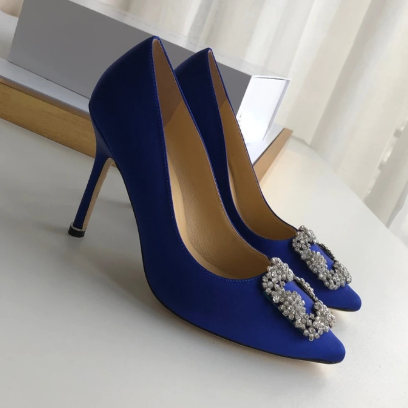 Fashion Autumn and Winter New Style Rhinestone Square Buckle Pointed Toe Women's Shoes Shallow Mouth High Heels Wedding Shoes
Fashion Autumn and Winter New Style Rhinestone Square Buckle Pointed Toe Women's Shoes Shallow Mouth High Heels Wedding Shoes