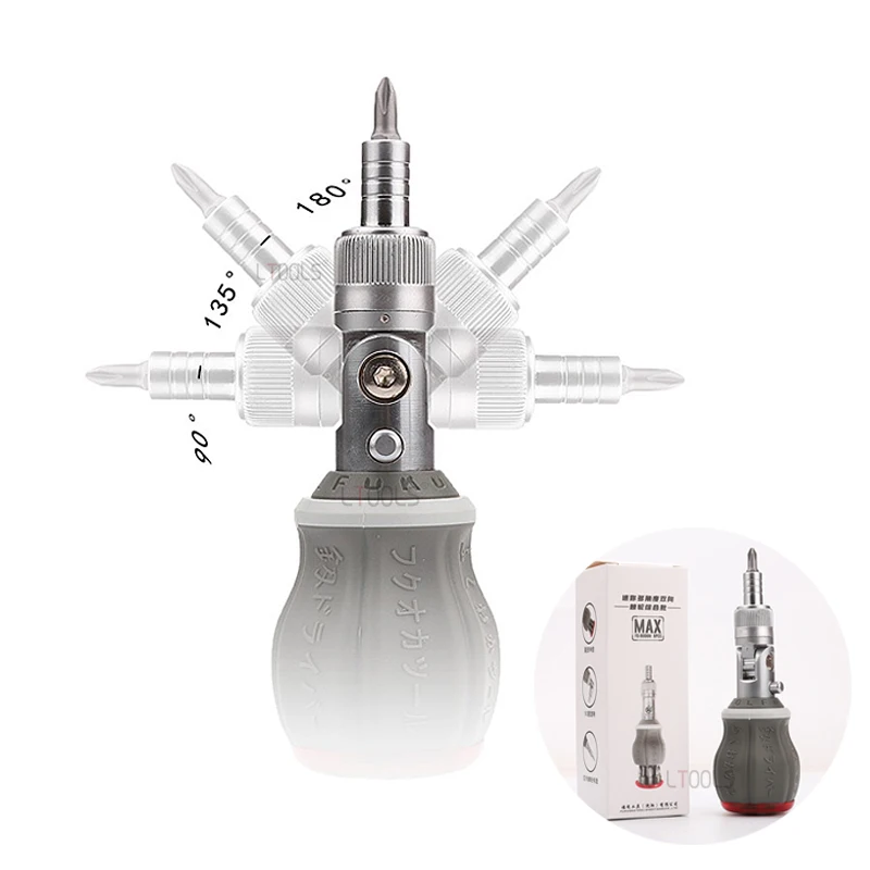 8-in-1 Magnetic Ratchet Screwdriver 180 Degrees Adjustable Angle Screwdriver Precision Mini Household Bidirectional Ratchet Tool
8-in-1 Magnetic Ratchet Screwdriver 180 Degrees Adjustable Angle Screwdriver Precision Mini Household Bidirectional Ratchet Tool