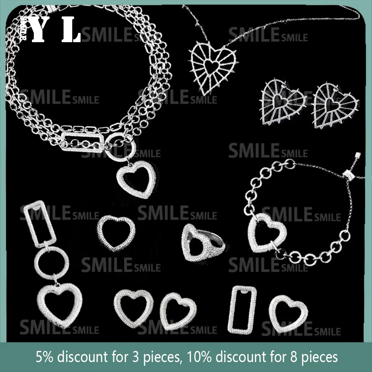 Personality Trend S925 Sterling Silver Love Shaped Jewelry, Simple Couple Style, Punk Fashion, Moroccan Women's Jewelry
Personality Trend S925 Sterling Silver Love Shaped Jewelry, Simple Couple Style, Punk Fashion, Moroccan Women's Jewelry